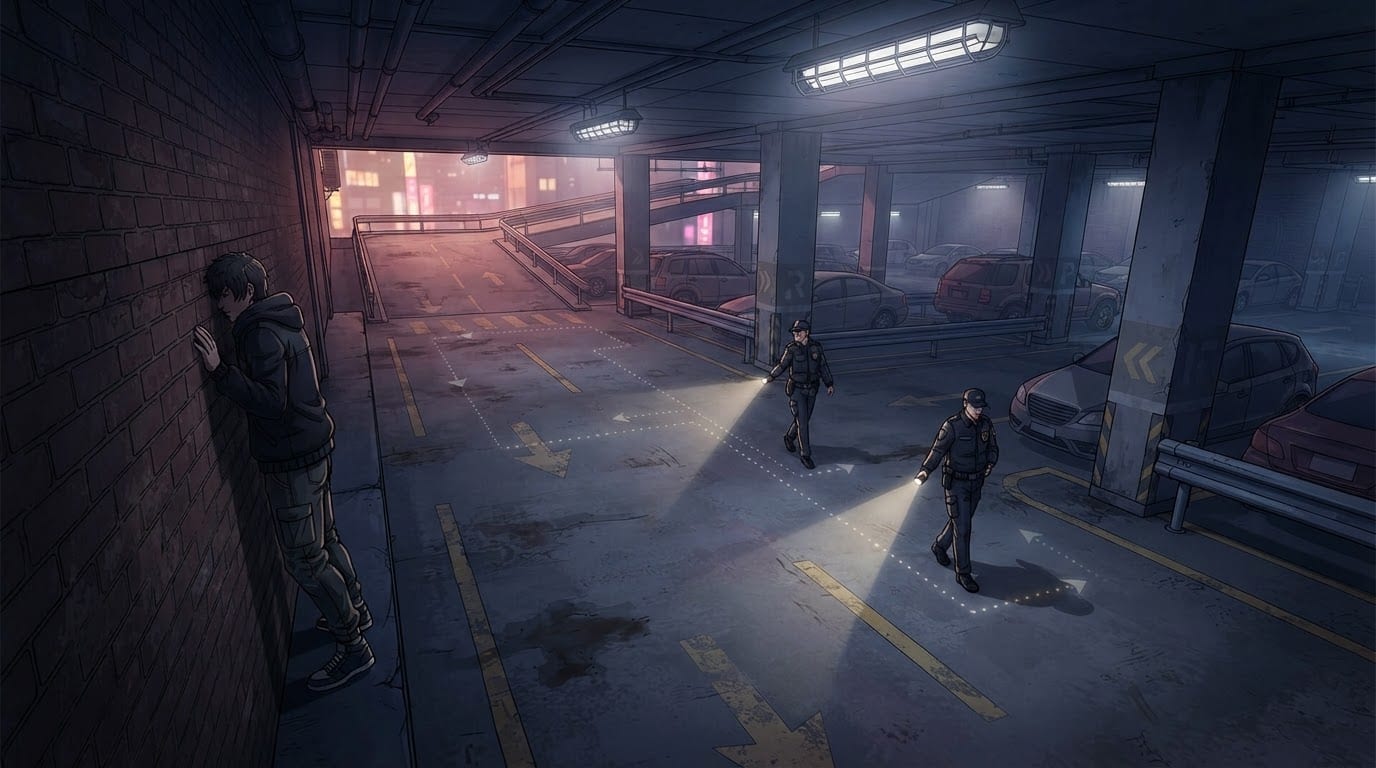Esconderte de guardias de seguridad
