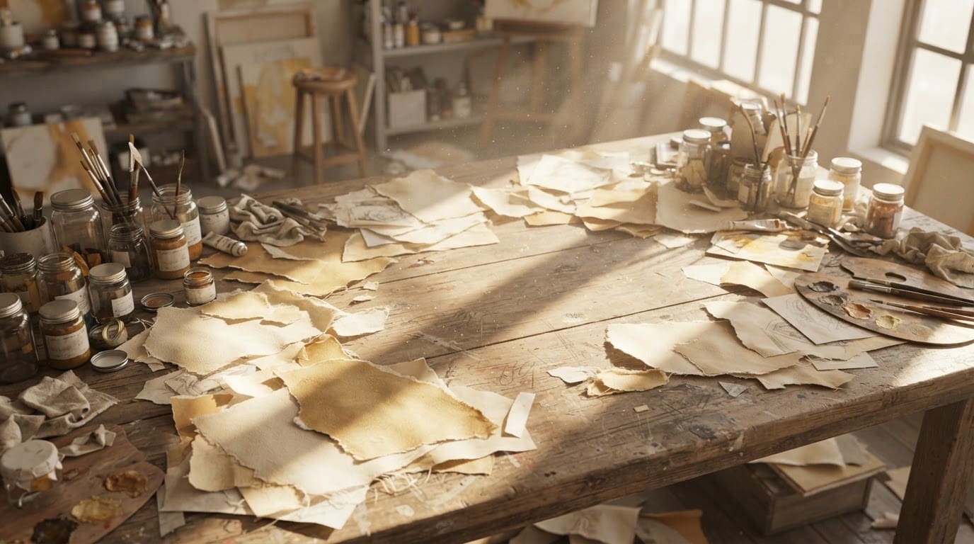 Sunlit art studio