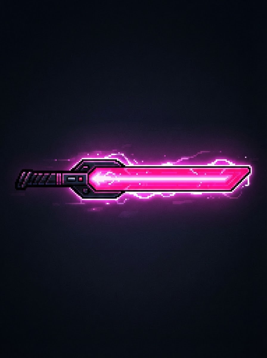 A glowing plasma blade