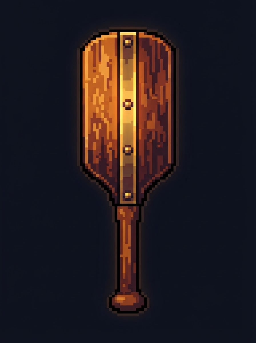 A wooden retro bat