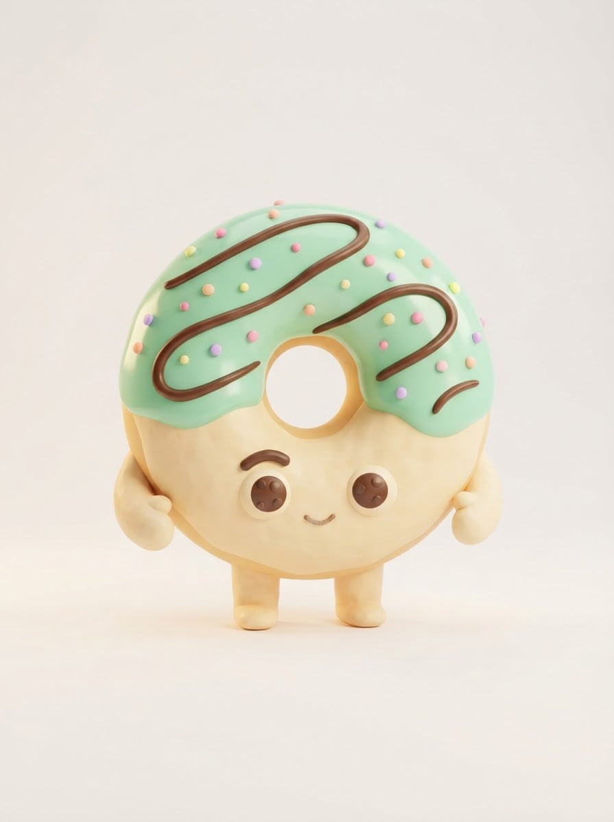 Mint chocolate swirl donut