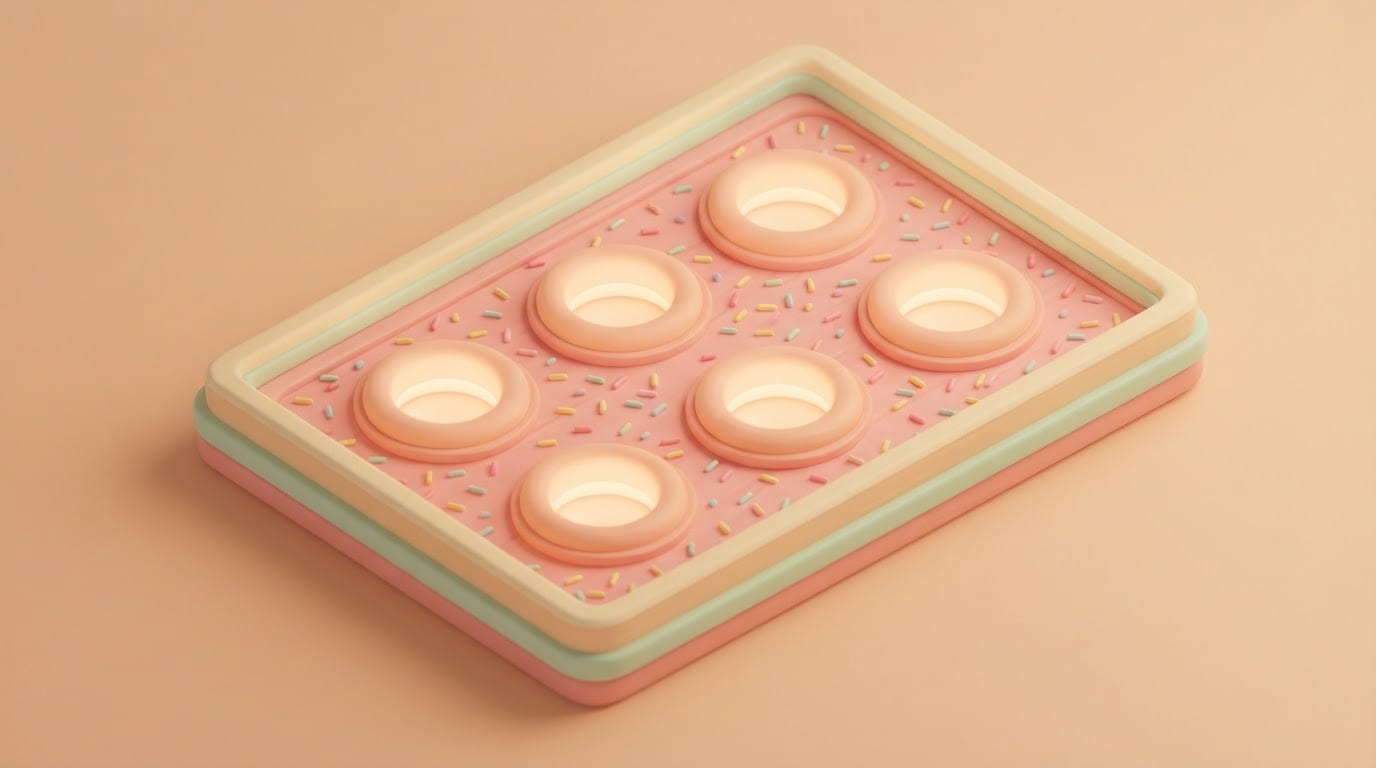 Pastel bakery sorting counter