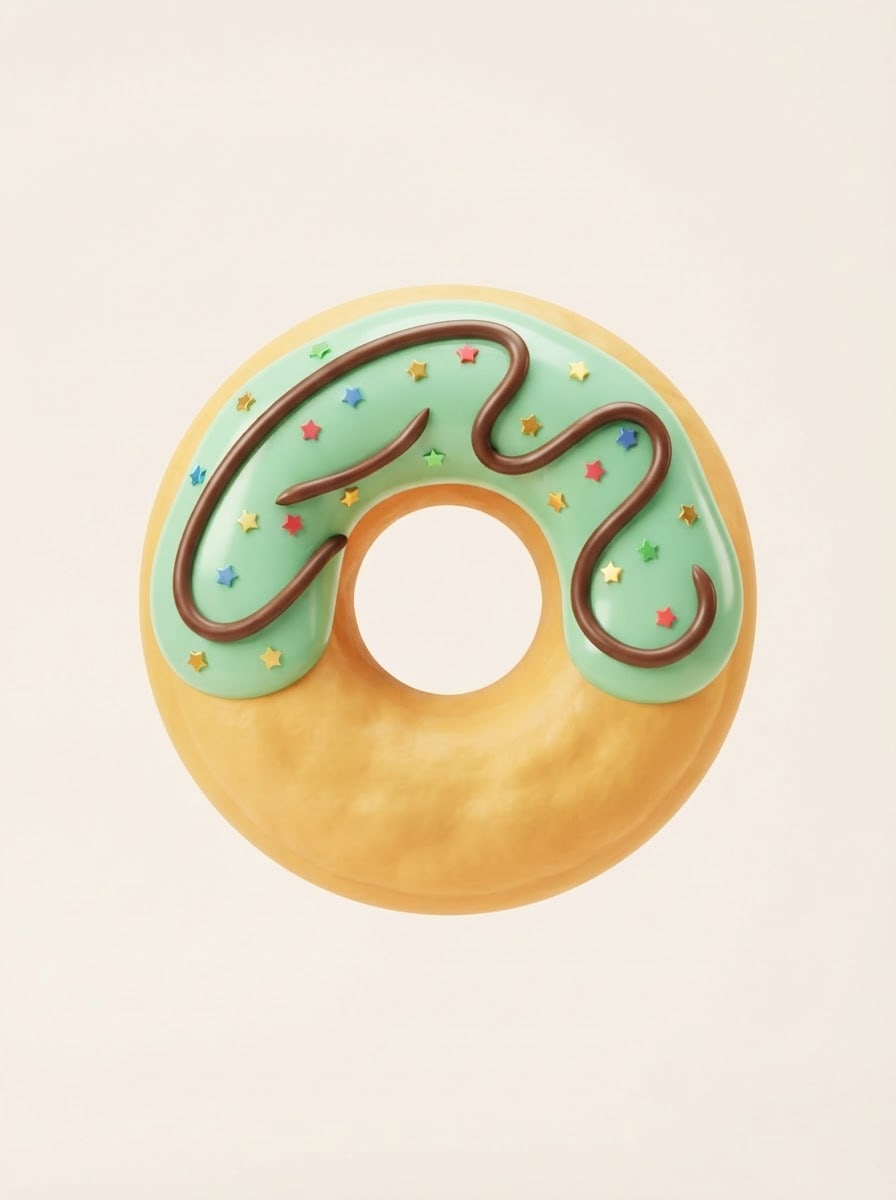 Mint chocolate donut ring