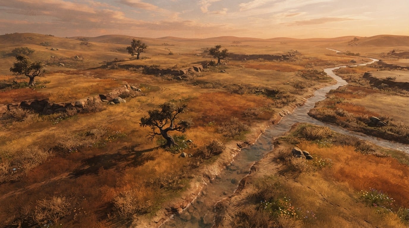 Goldene Grasland-Prärie