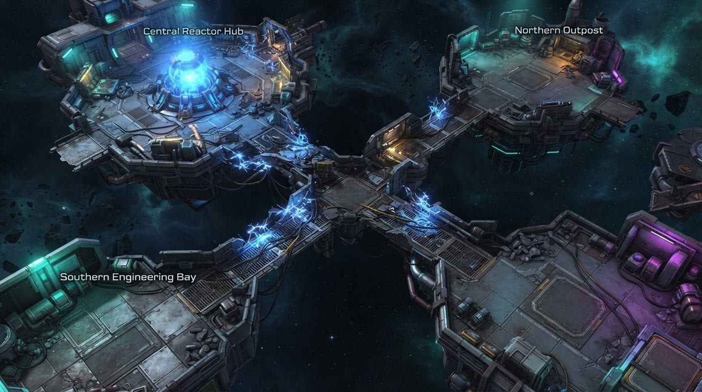 Station spatiale en ruines