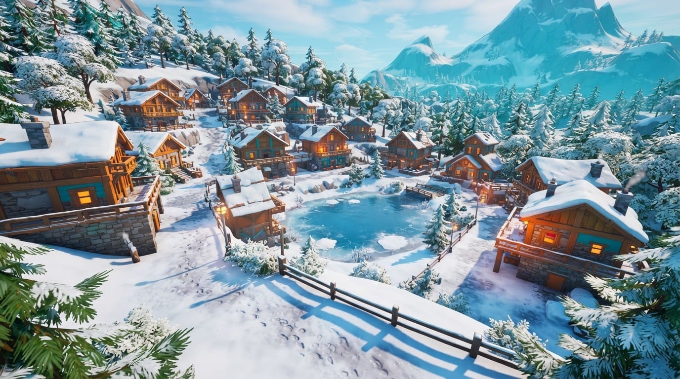 Mountain Snow Town