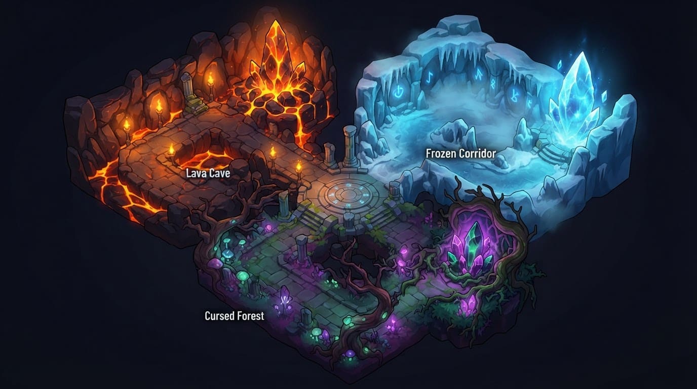 Explore the dungeon map