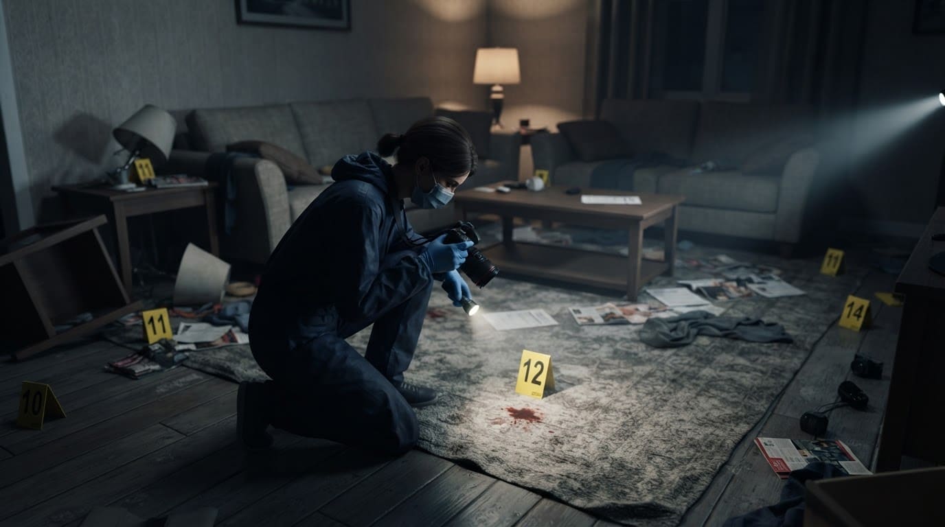 Photograph and map the crime scene
