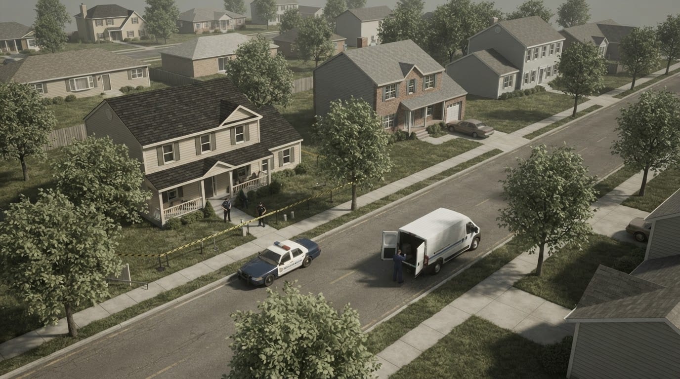 Quiet suburban residential neighborhood