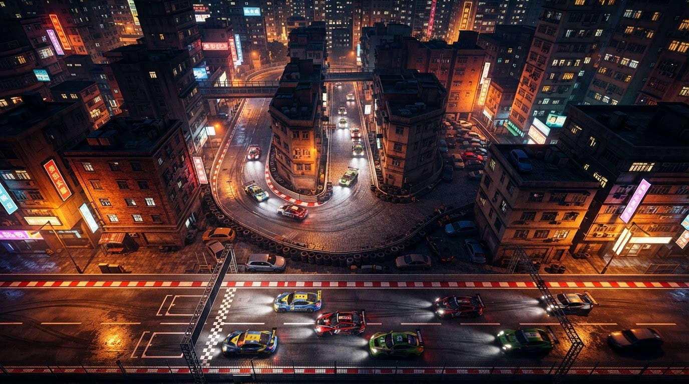 Night city street circuit