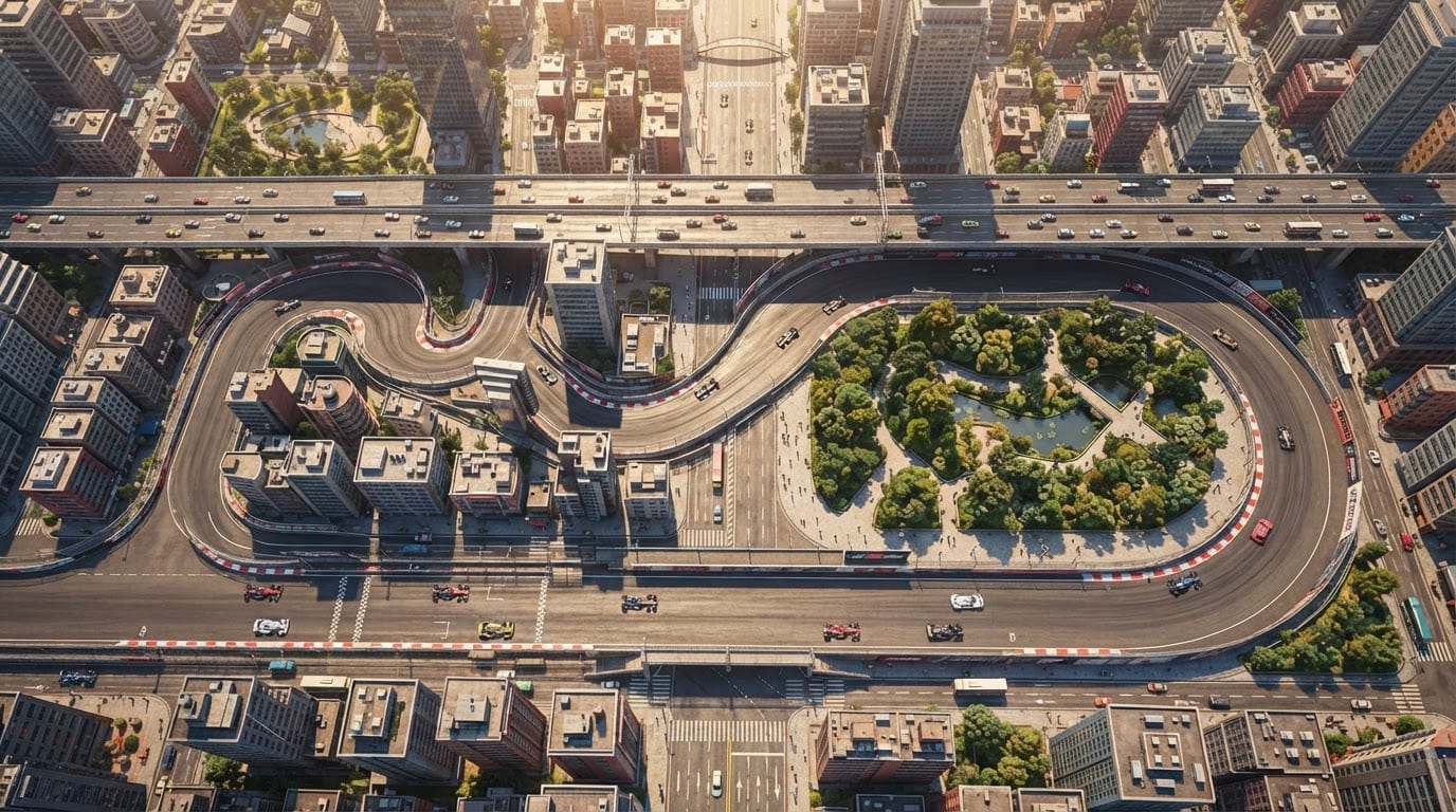 City highway overpass track