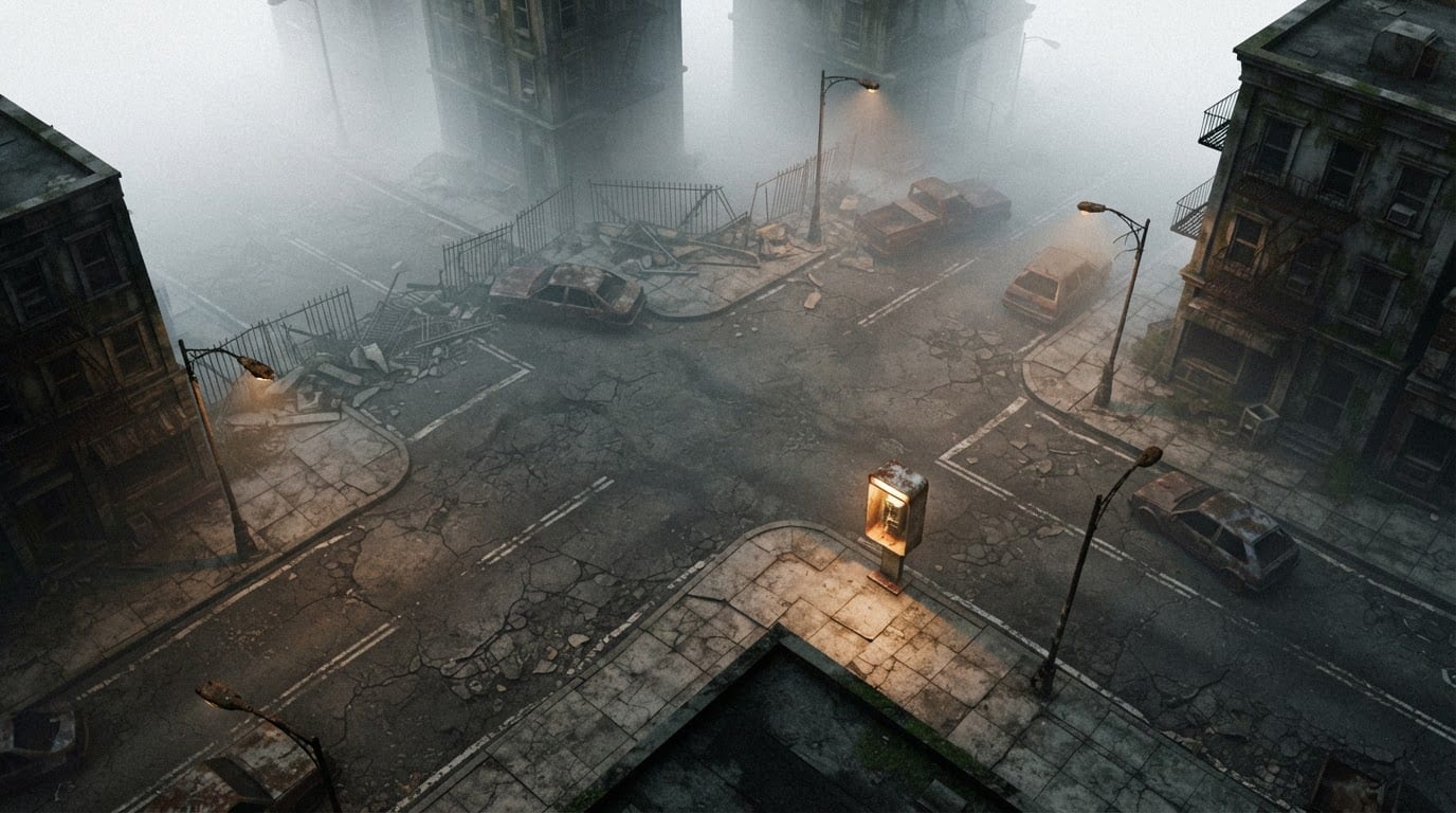 Fog-Choked Town Streets