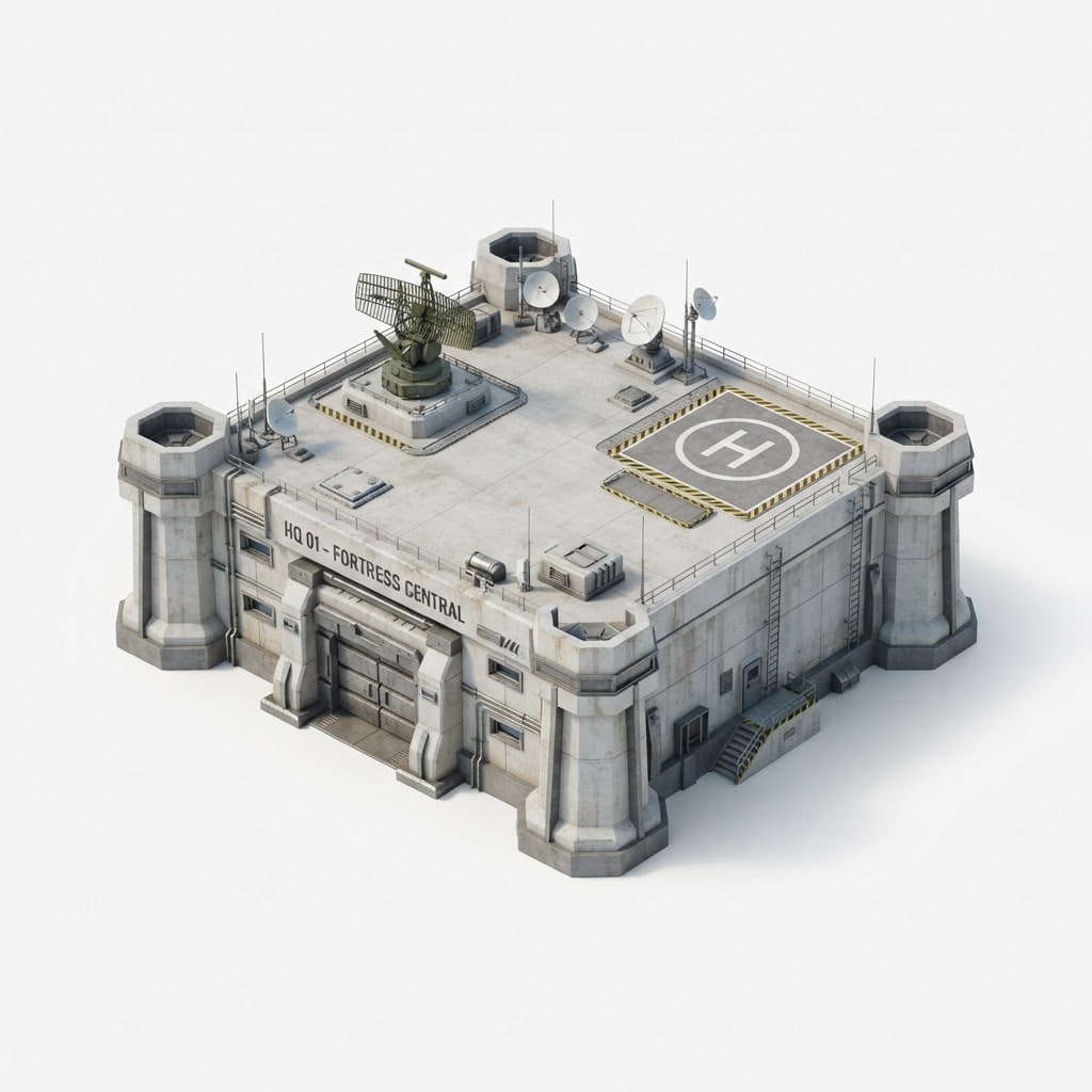 Image: Game asset concept: the central headquarters build