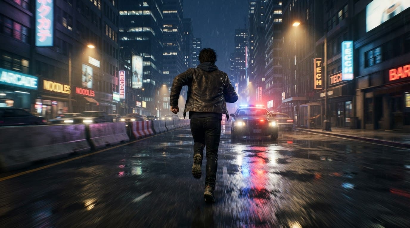 Chase Through Downtown Streets