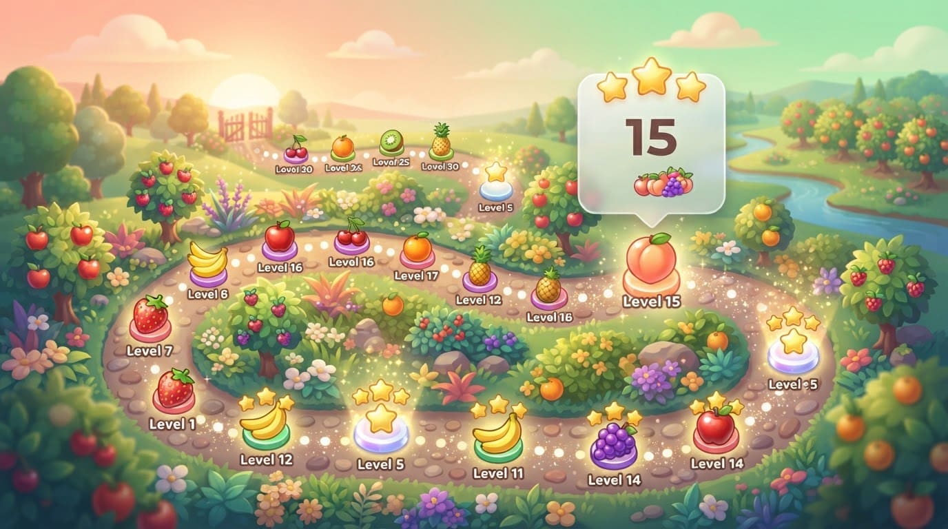 Progresser dans les niveaux fruités