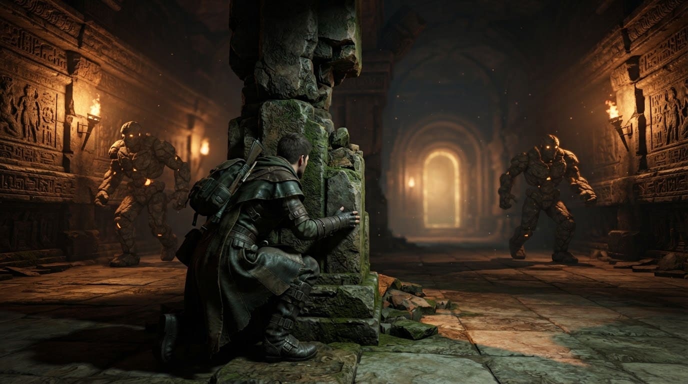 Sneak Past the Stone Sentinels