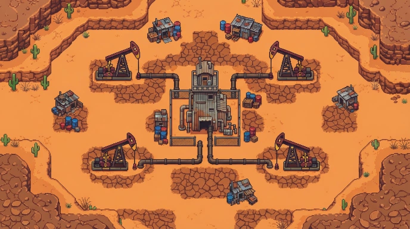 Desert oil field outpost
