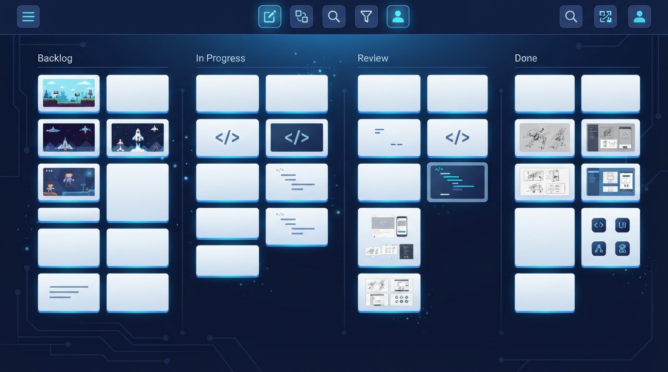 The project board workspace