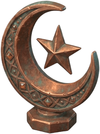 Bronze Crescent Moon Statue