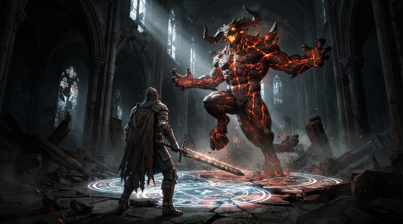 Duel a colossal beast alone