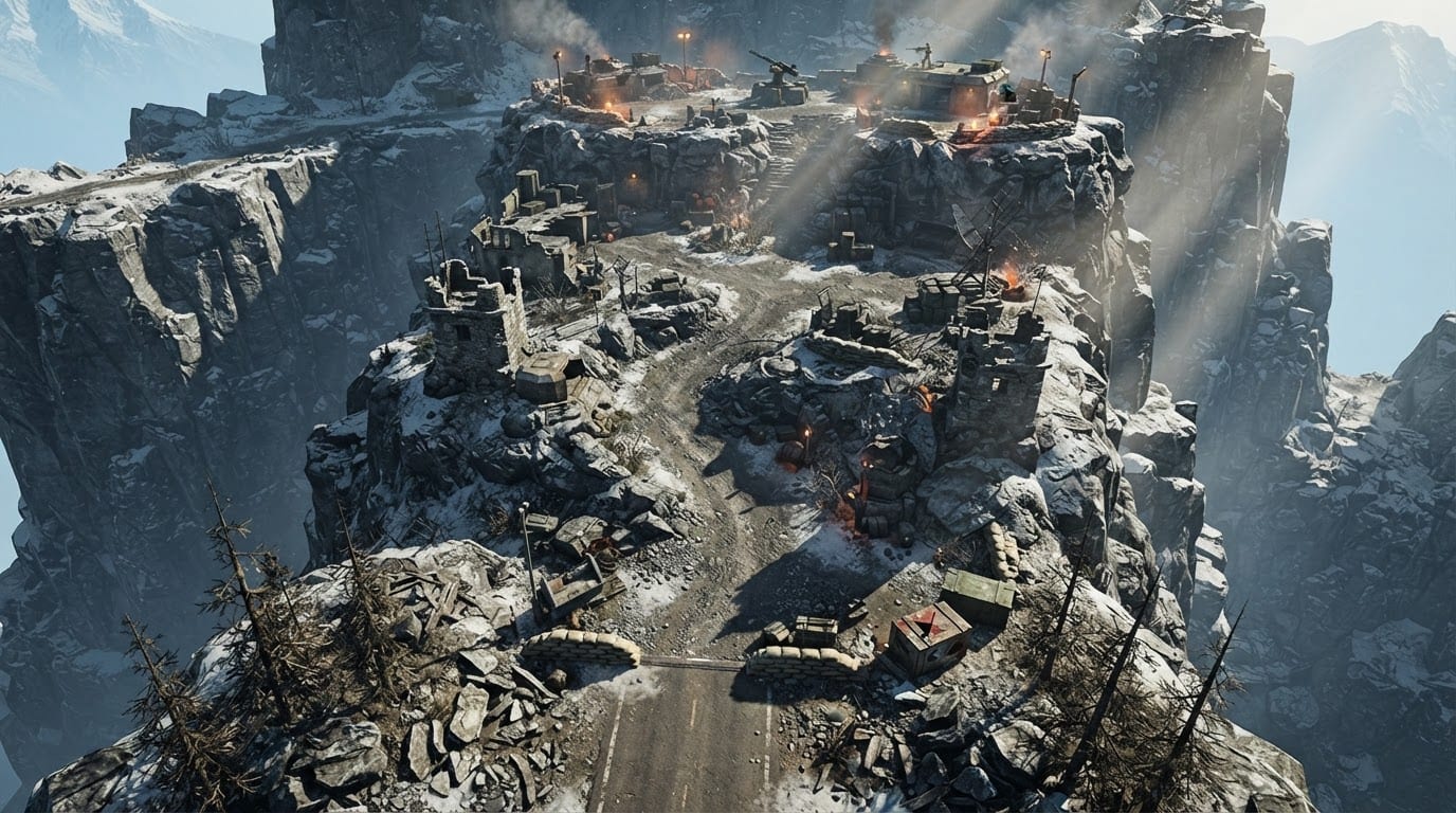 Collapsed mountain outpost