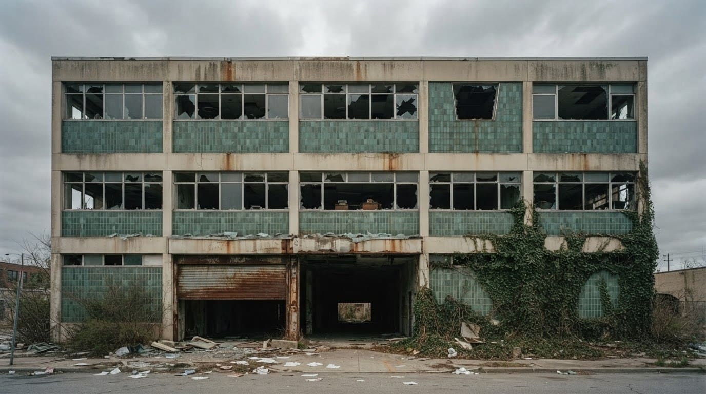 Abandoned 70s office interior