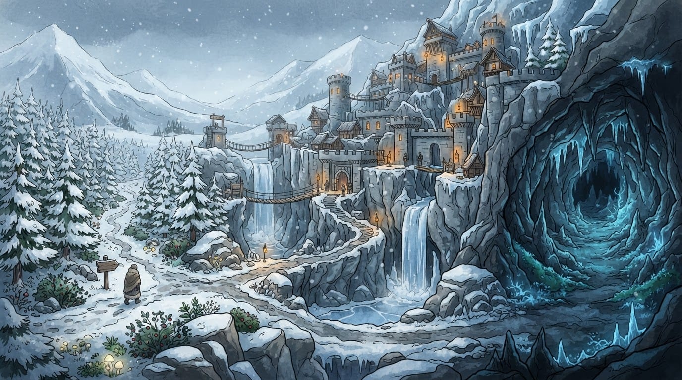 A misty northern mountain hold