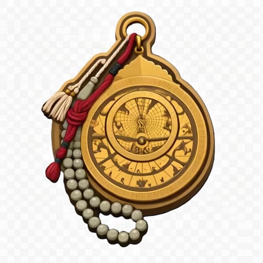 Gold Astrolabe Pendant