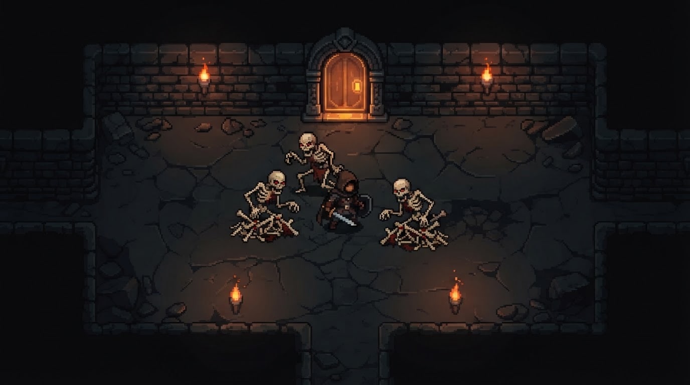 Fight monsters room by room