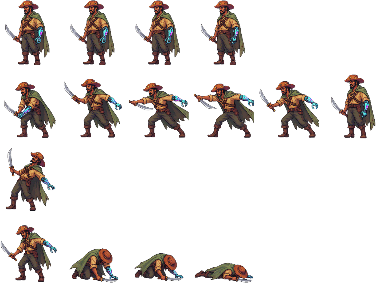 Cangaceiro Solar hero animation sheet