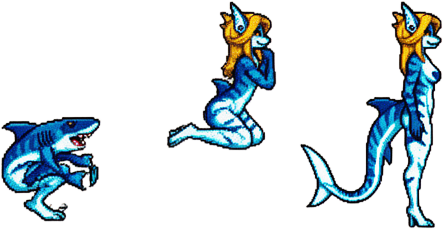 Shark Girl Jump Animation