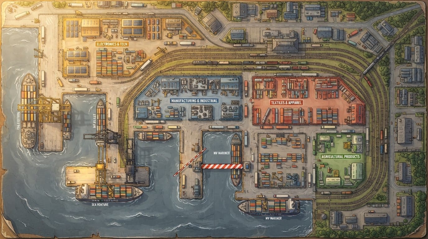 Porto de exportações internacionais