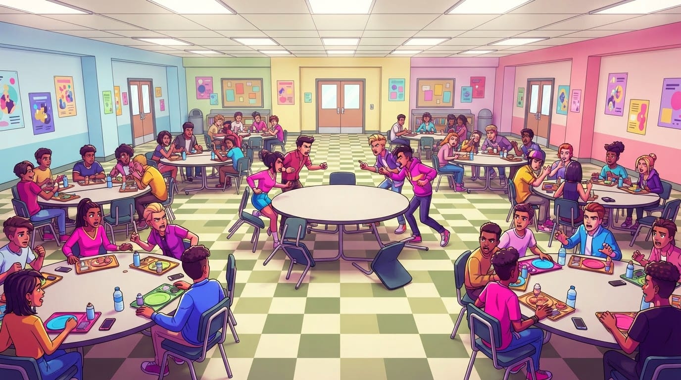 Loud high school cafeteria