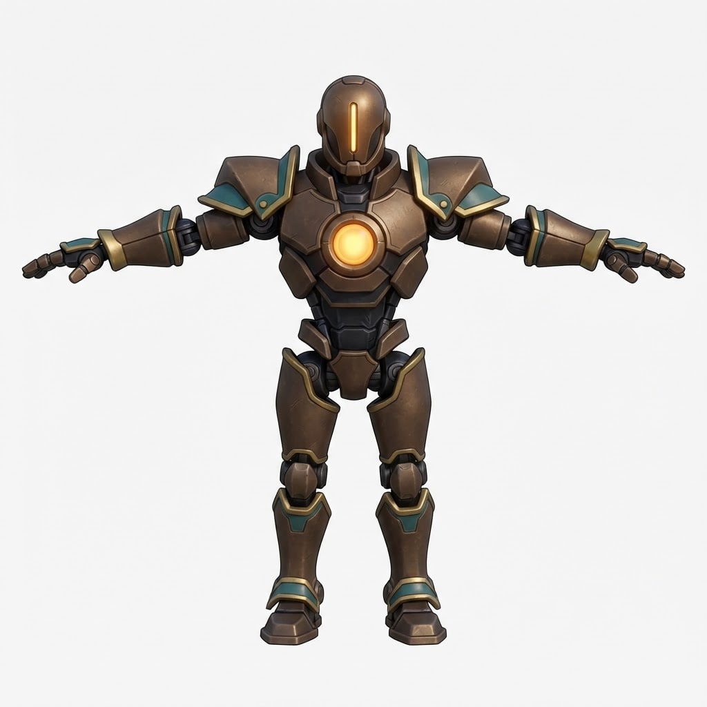 Image: Single original fantasy automaton enemy character