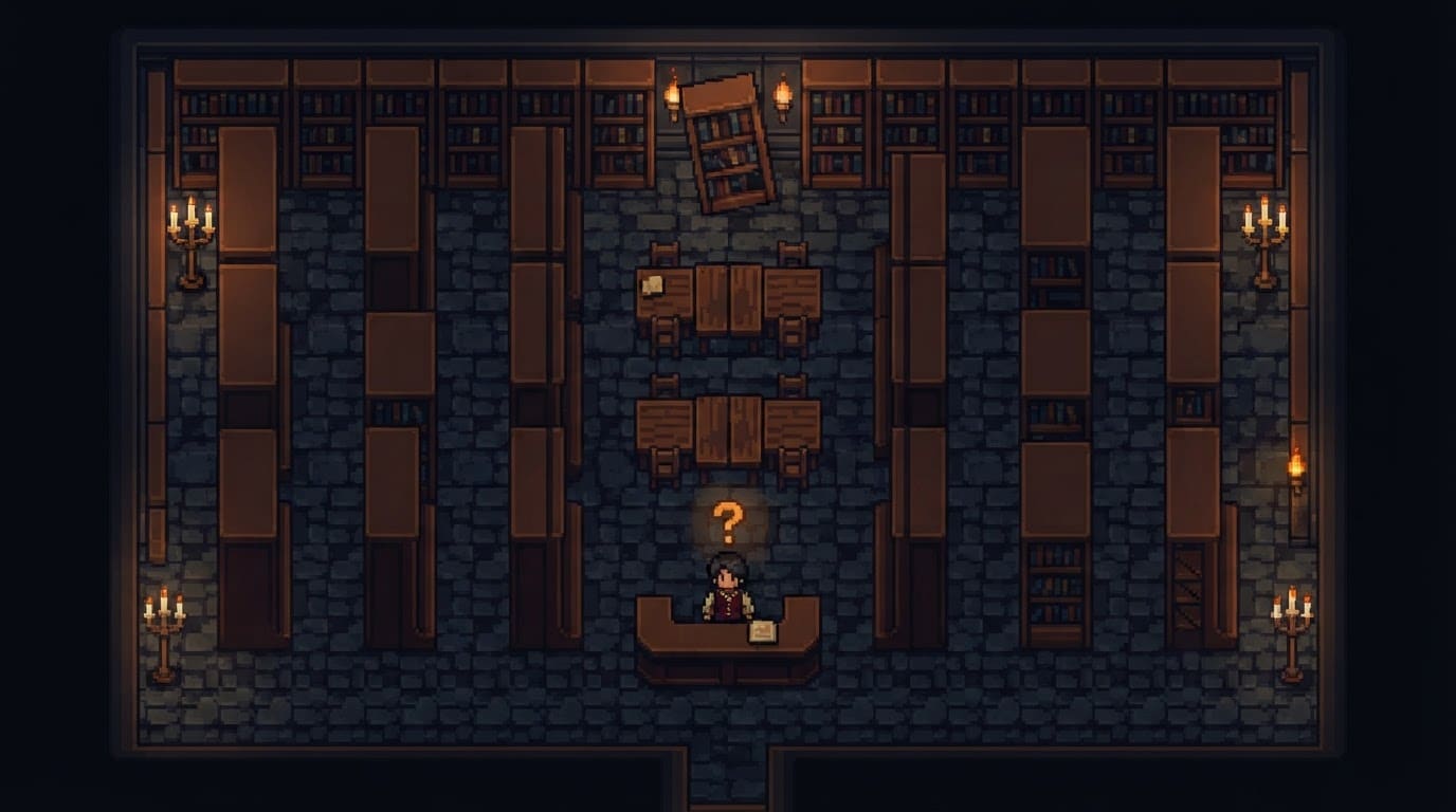 The castle library stacks
