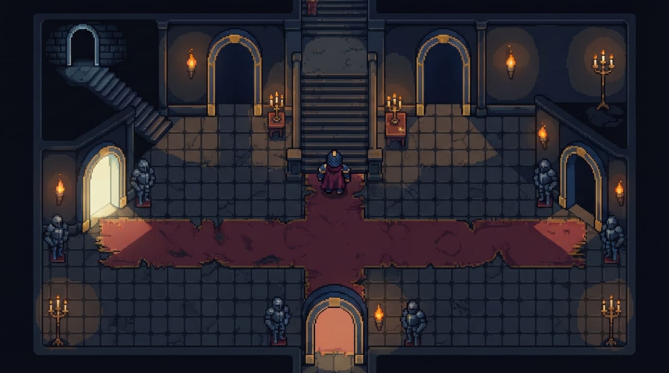 The torchlit castle hub