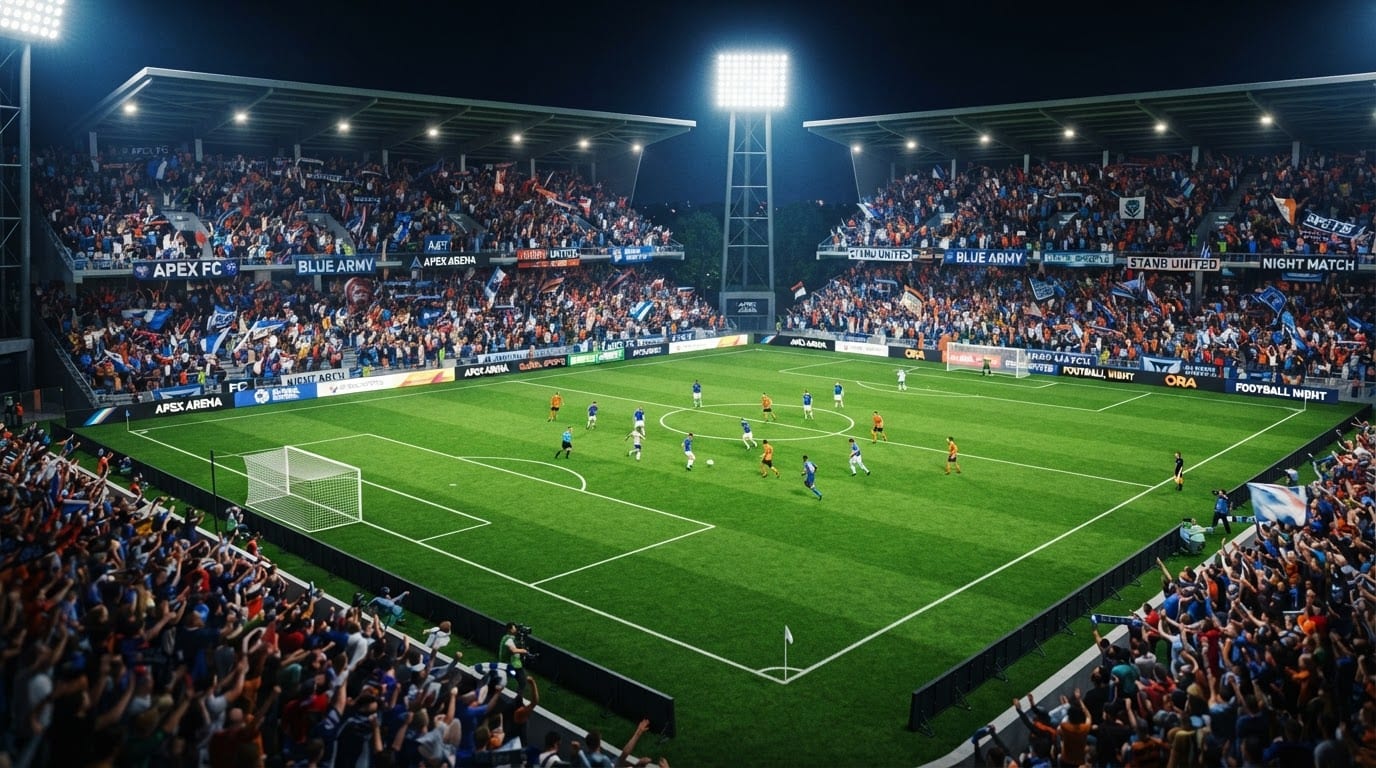 Estadio profesional nocturno