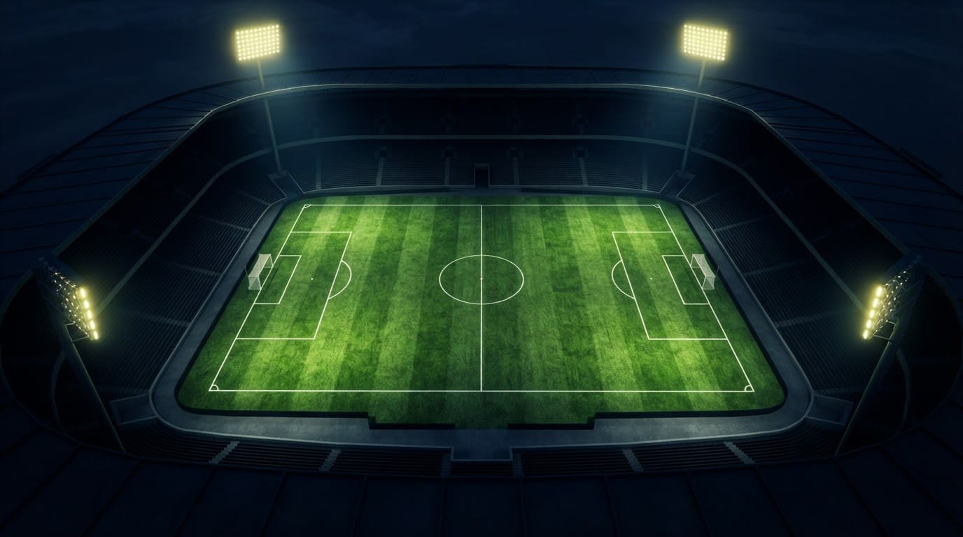 Cancha de noche bajo focos