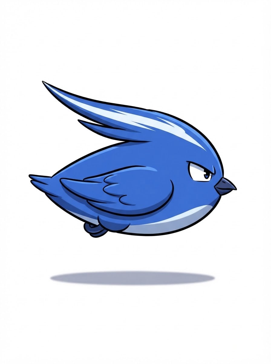 Pájaro veloz azul