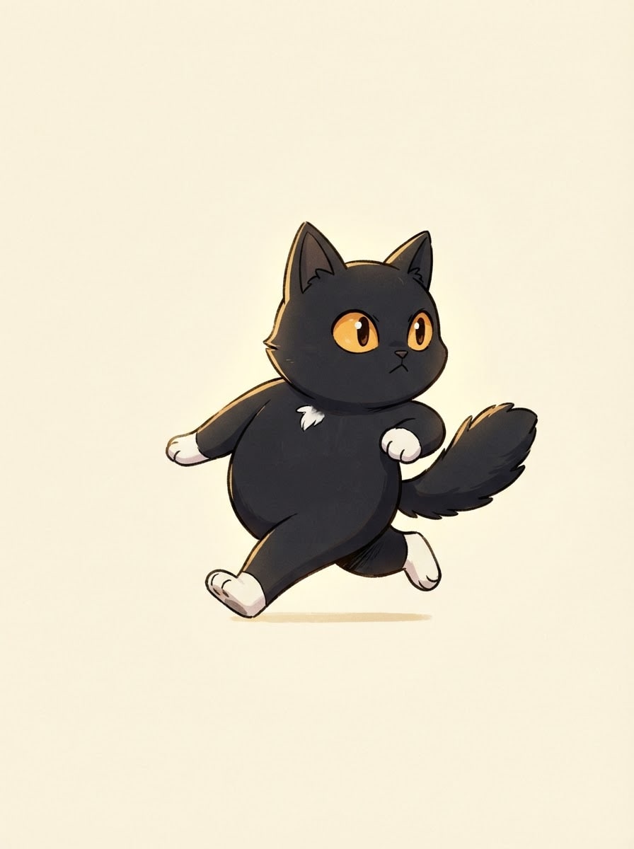 Gatinho preto curioso