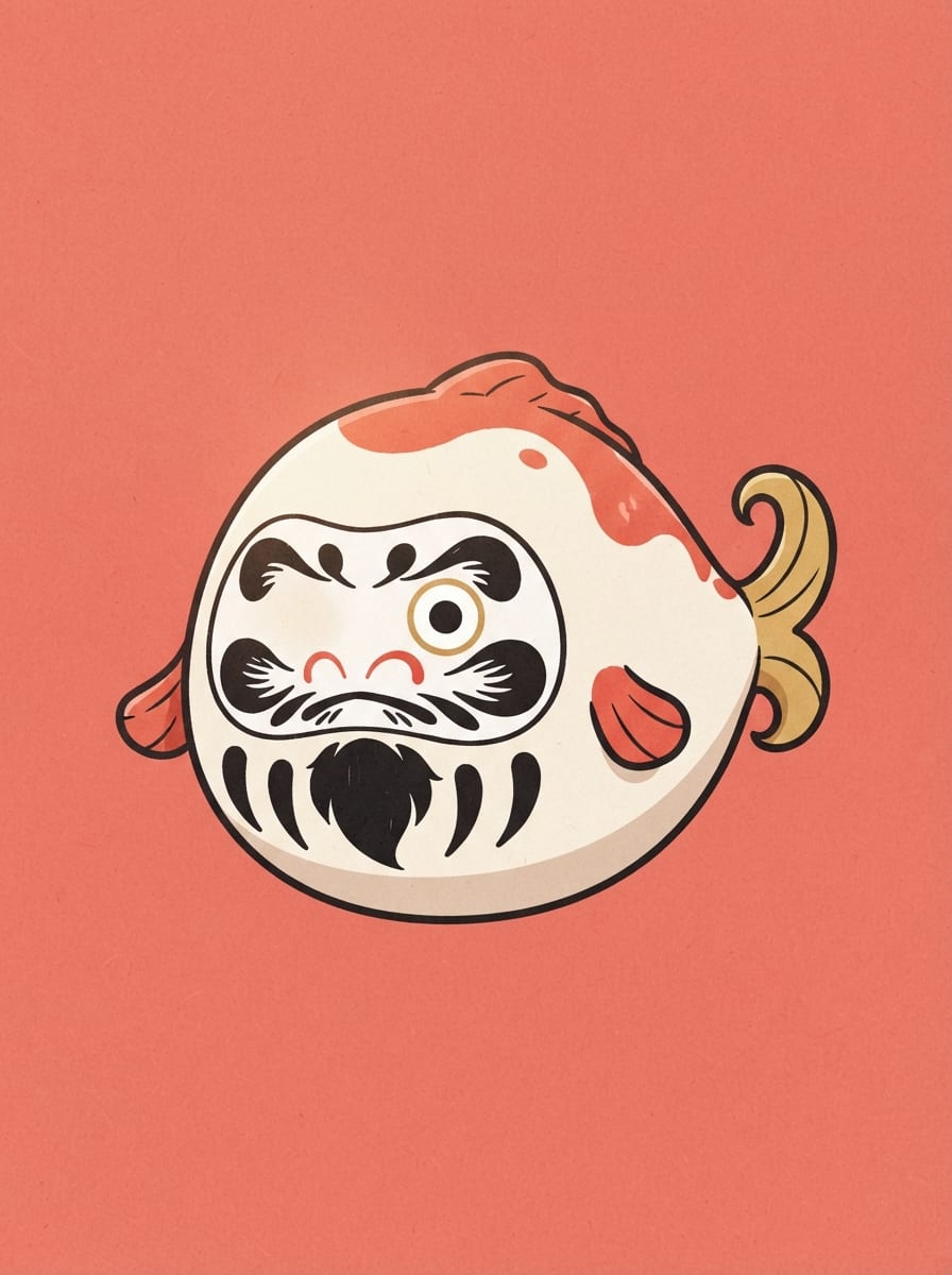 The lucky daruma koi