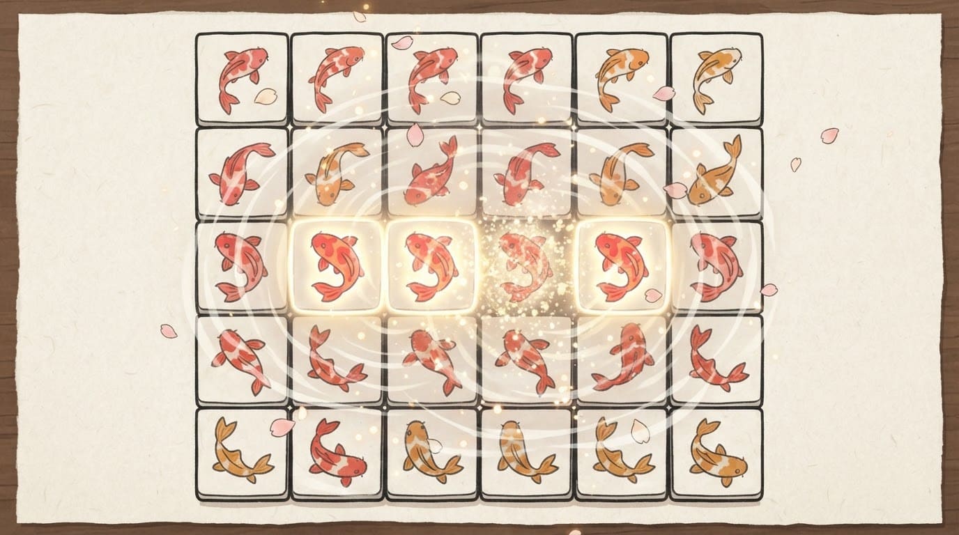 Match falling koi tiles