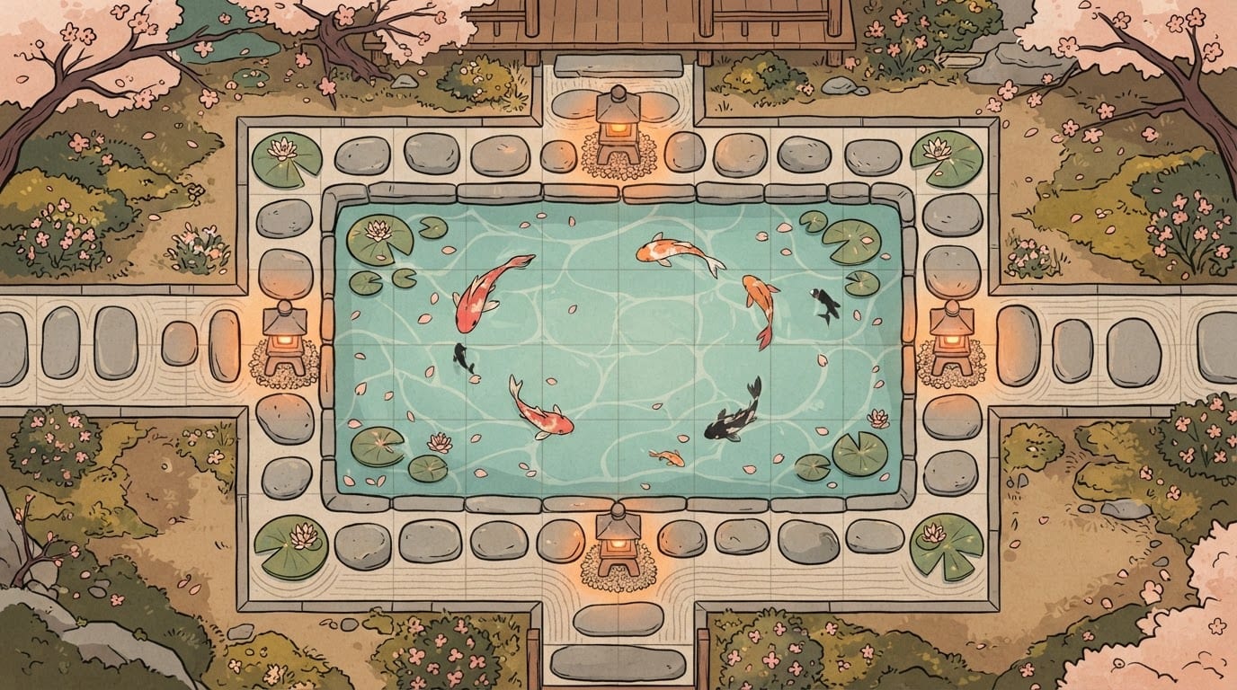 Edo period koi pond
