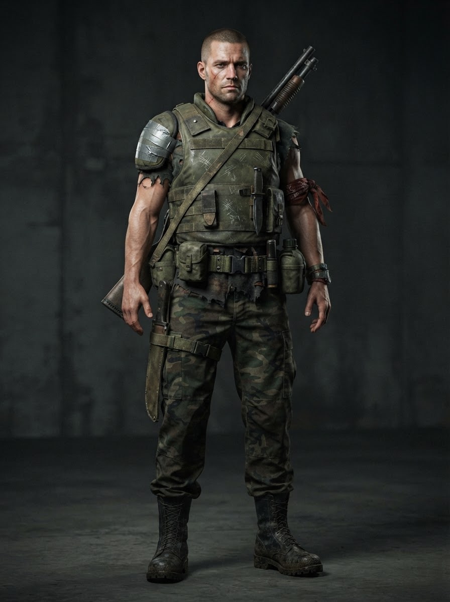 Soldado sobreviviente curtido
