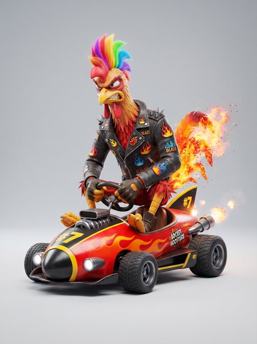 Spiky rebel rooster