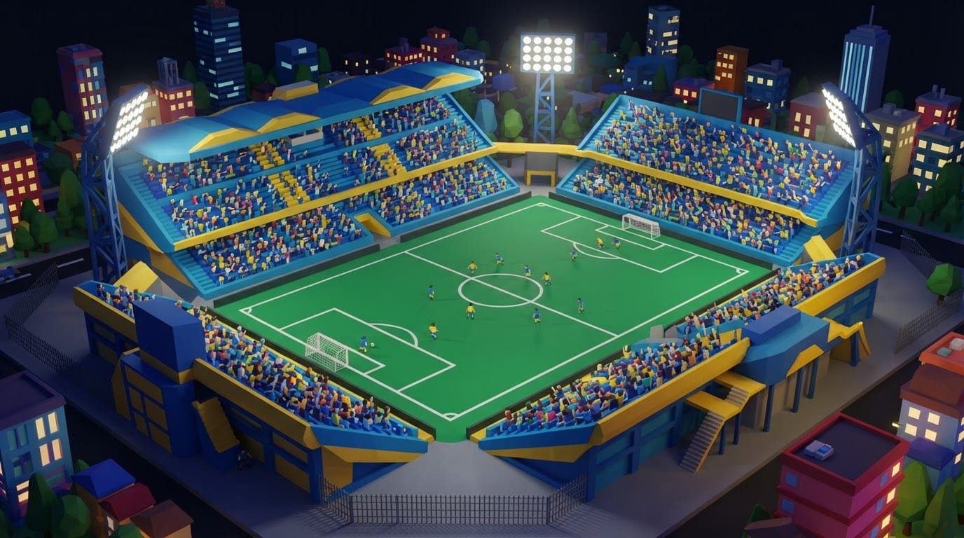 Estádio urbano iluminado