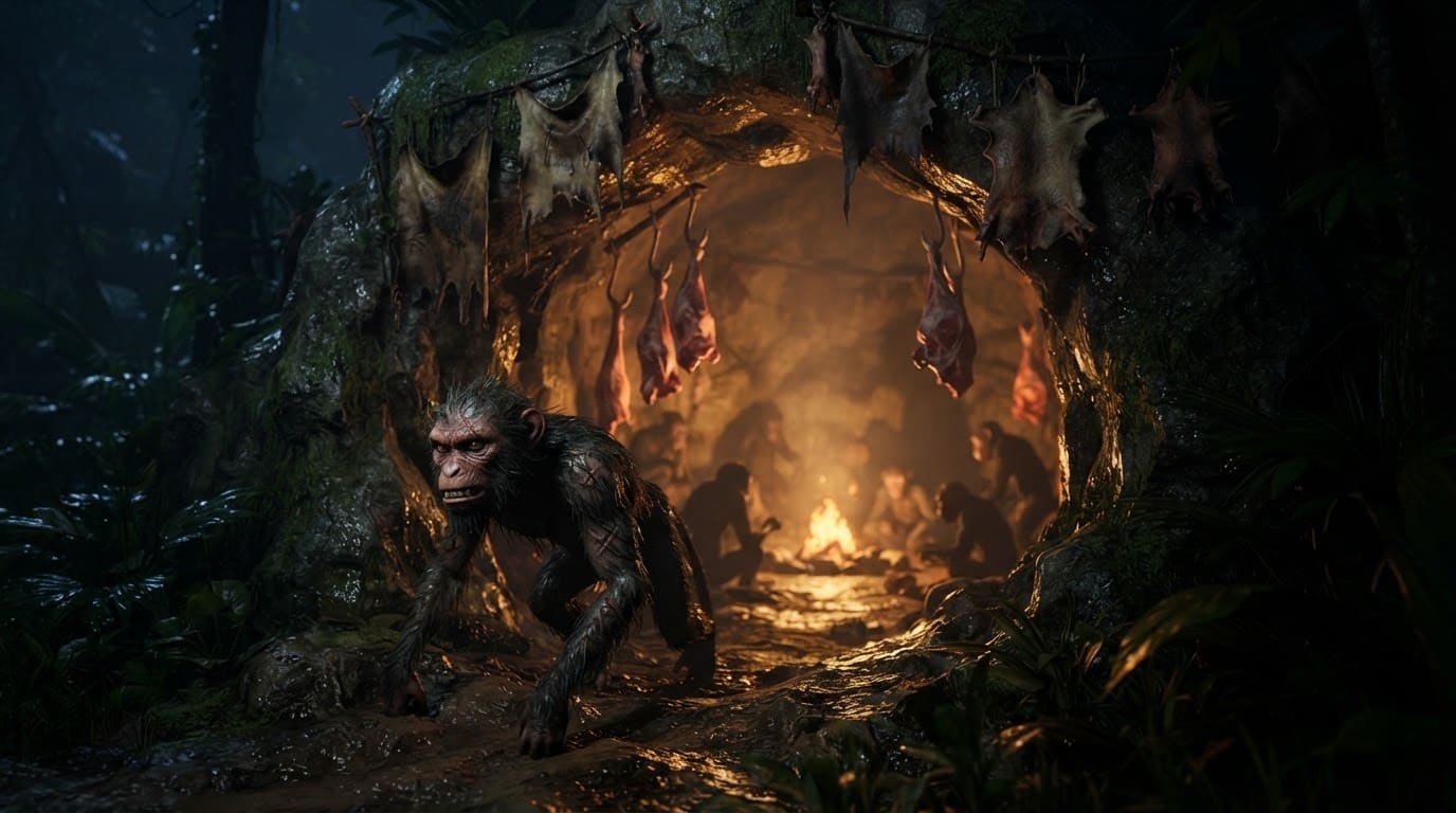 Raid a rival tribe's cave