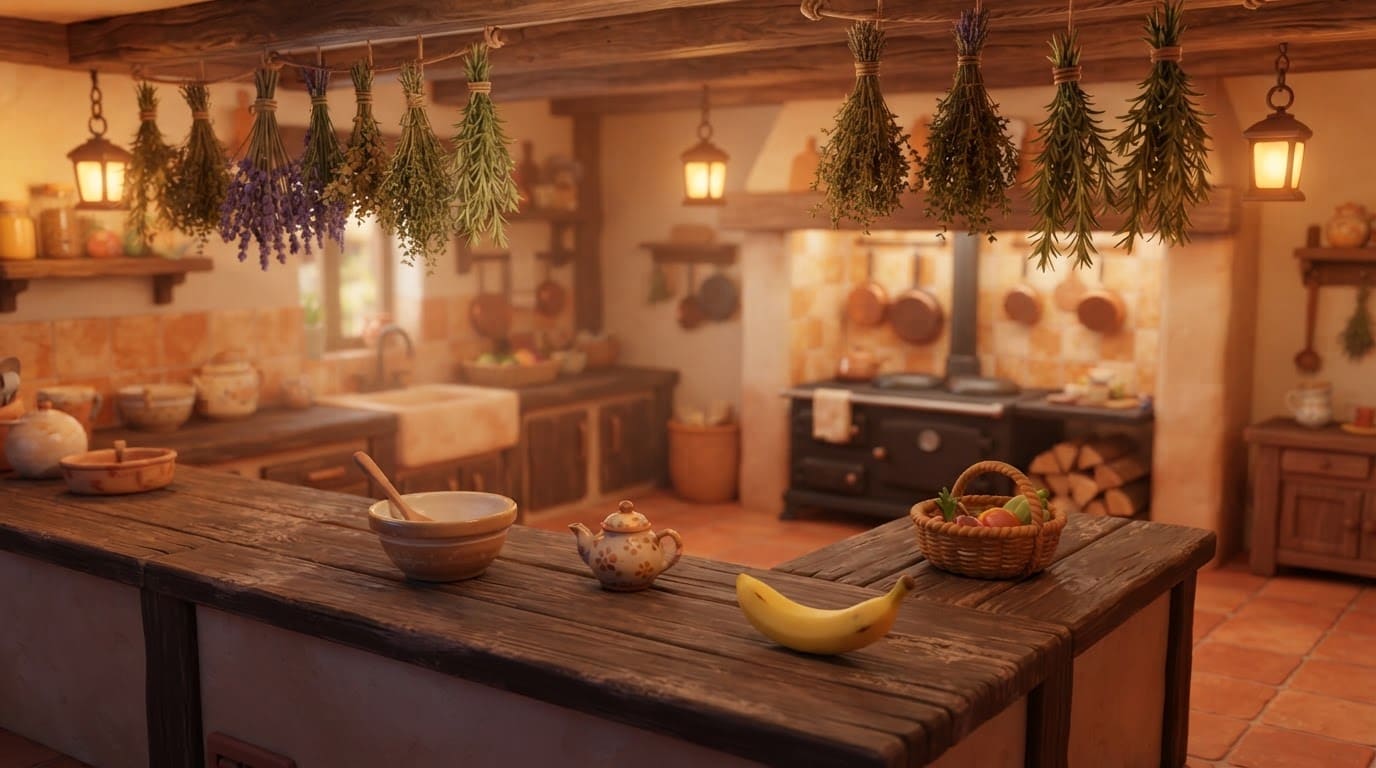 Cozy rustic farmhouse kitchen