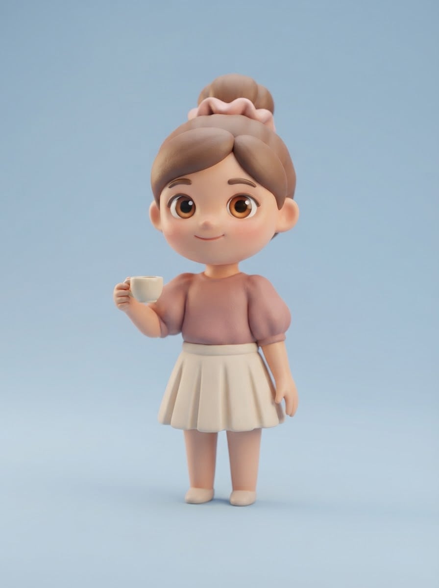 La cousine au chignon rose poudré