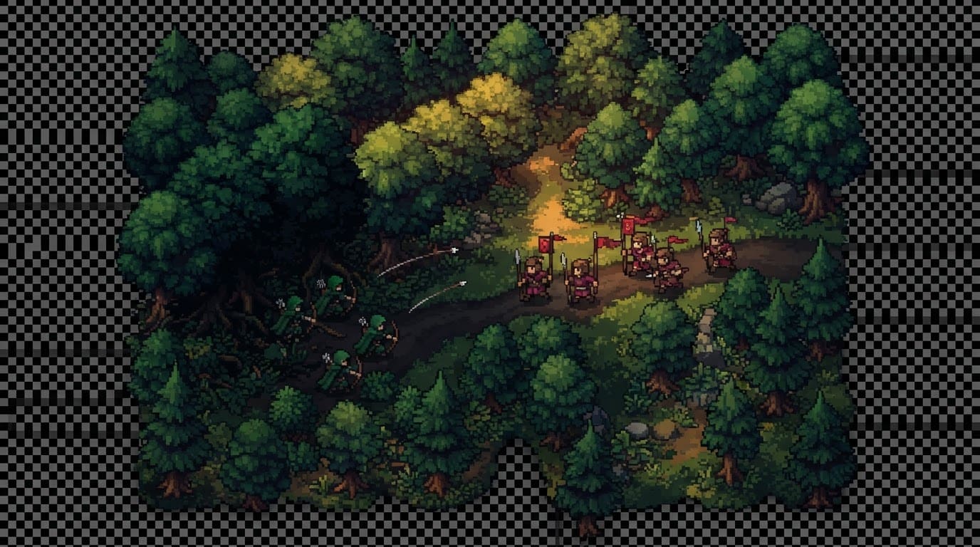 Ambush enemy scouts in forest